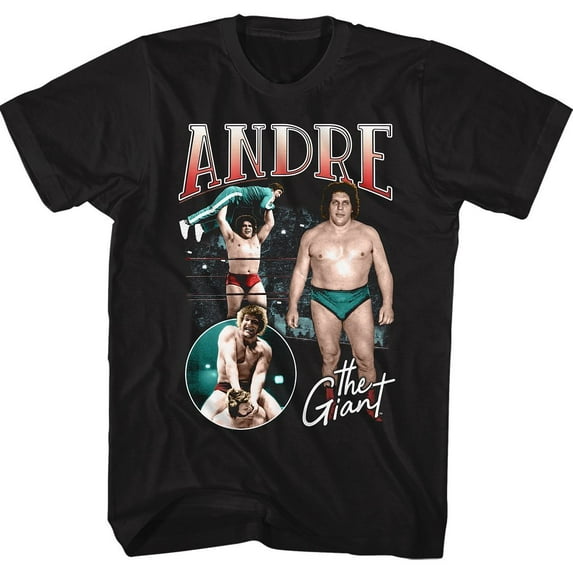 Andre The Giant Multi Scene Black Adult T-Shirt 4Xlt