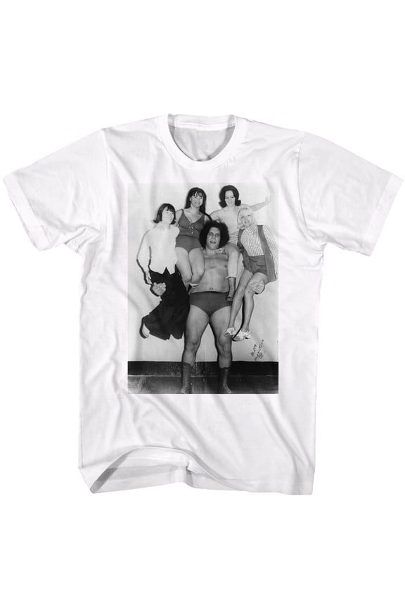 Andre The Giant Right And Left White T-Shirt
