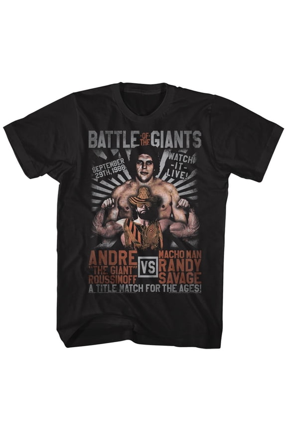 Andre The Giant Versus Match Black Adult T-Shirt