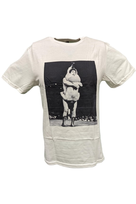 Andre the Giant Piledriver WWE Mens White T-shirt XXL