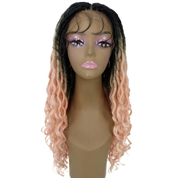 LUXLUXE Andrea Curly Long Lace Front Wig, Black, 1 Count