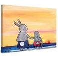 thumbnail image 1 of "Andrea Beach Bunnies" Painting Print on Wrapped Canvas, 1 of 7