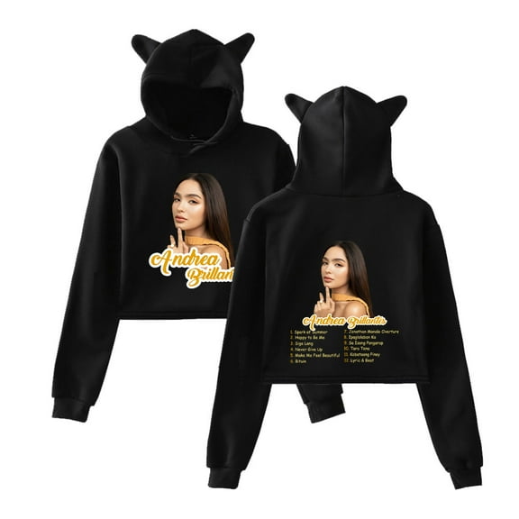 Andrea Brillantes Hoodie Cat Ear Fashion Street Trend Women's Short Hoodie Sportswear