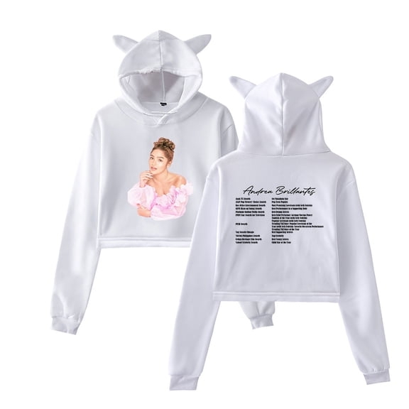Andrea Brillantes Hoodie Cat Ear Fashion Street Trend Women's Short Hoodie Sportswear