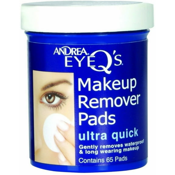 Andrea Eye Q's Eye Make-Up Remover Pads Ultra Quick 65 Each (Pack of 4)