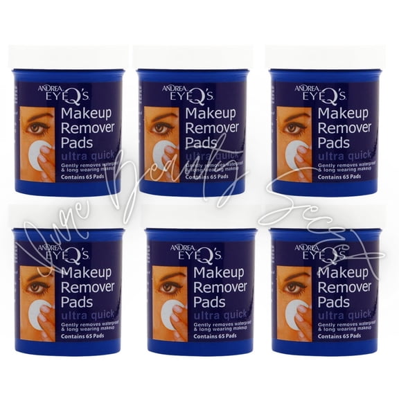 Andrea Eye Q's Makeup Remover 65 Pads - Ultra Quick x 6