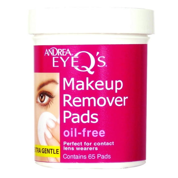 Andrea Eye Q's Makeup Remover Pads Oil-Free Formula Extra Gentle, 65 ct