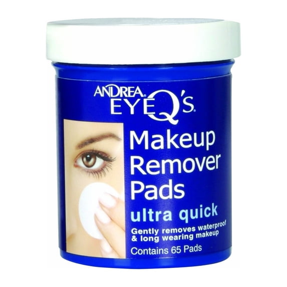 Andrea Eye Q's Moisturizing Eye Ultra Make-Up Remover Pads, 65/Pads, Pack of 3