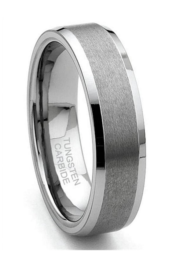 6MM Tungsten Carbide Satin Men's Wedding Band Ring Sz 10.0