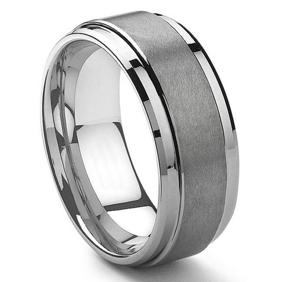 Andrea Jewelers 9MM Tungsten Carbide Men's Wedding Band Ring in Comfort Fit and Matte Finish Sz 12.5