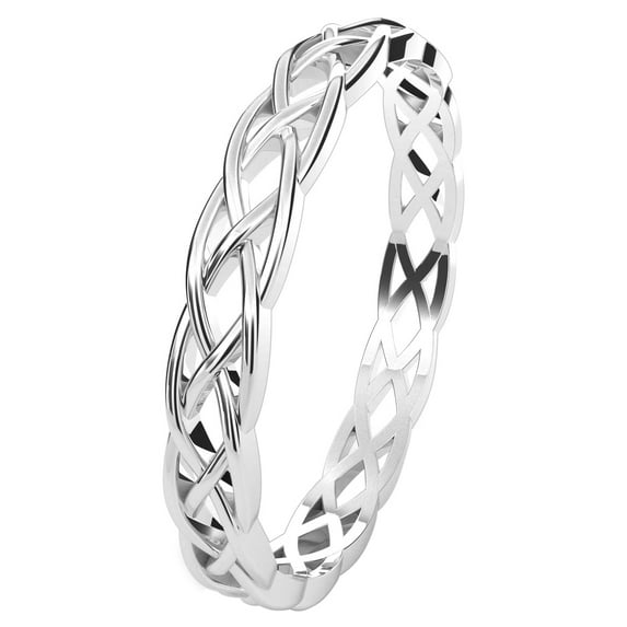 Andrea Jewelers Celtic Knot Eternity Band Ring, 925 Sterling Silver, 4 mm