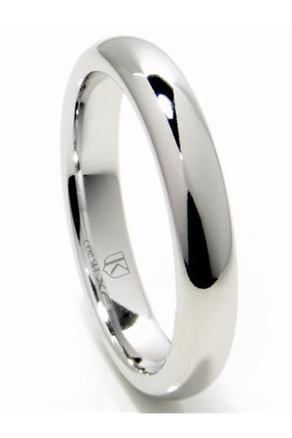 Cobalt Xf Chrome 4MM High Polish Plain Dome Wedding Band Ring Sz 6.5