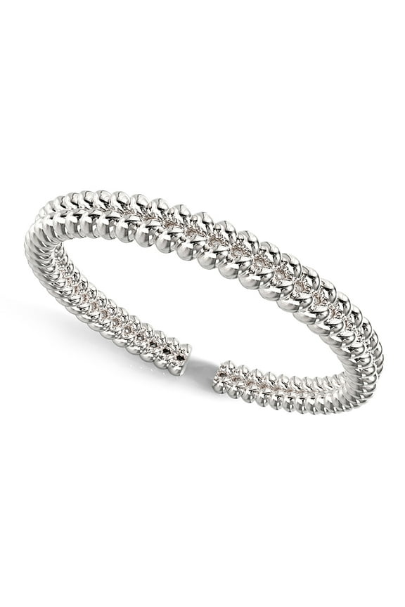 Sterling Silver Braided Rope Pattern Adjustable Toe Band Ring