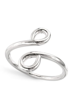 Sterling Silver Crossover Double Swirl Adjustable Toe Band Ring