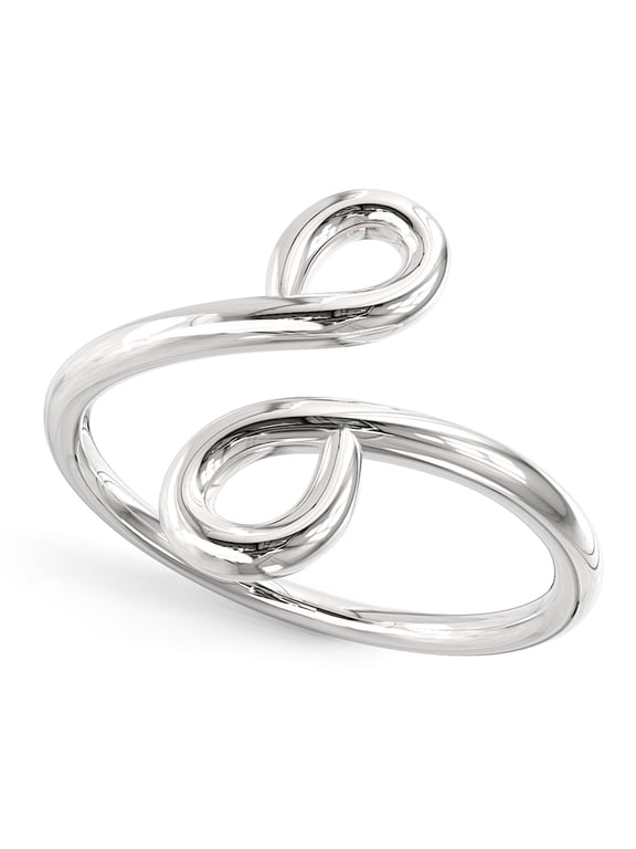 Sterling Silver Crossover Double Swirl Adjustable Toe Band Ring