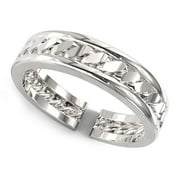 Andrea Jewelers Sterling Silver Link Pattern Adjustable Toe Band Ring
