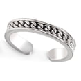 thumbnail image 1 of Andrea Jewelers Sterling Silver Oxidized Curb Link Pattern Adjustable Toe Band Ring, 1 of 4