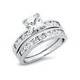 thumbnail image 1 of Andrea Jewelers Sz 10 Sterling Silver Cubic Zirconia 2.8 Carat tw Princess Cut CZ Wedding Engagement Ring Set, 1 of 4