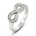 thumbnail image 1 of Andrea Jewelers Sz 10 Sterling Silver Cubic Zirconia Infinity Symbol CZ Wedding Band Ring, 1 of 2