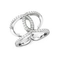 thumbnail image 1 of Andrea Jewelers Sz 12 Sterling Silver Cubic Zirconia CZ Band Long Ring with Rhodium Finish, 1 of 4