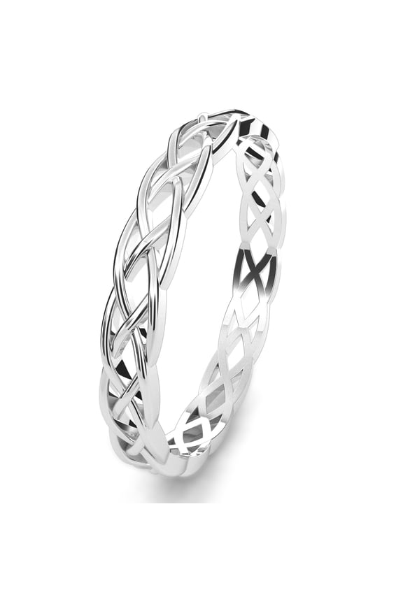 Sz 5 Sterling Silver 925 Celtic Knot Eternity Band Ring