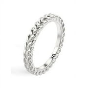 Andrea Jewelers Sz 7 925 Sterling Silver Braid Style Stackable Eternity Ring