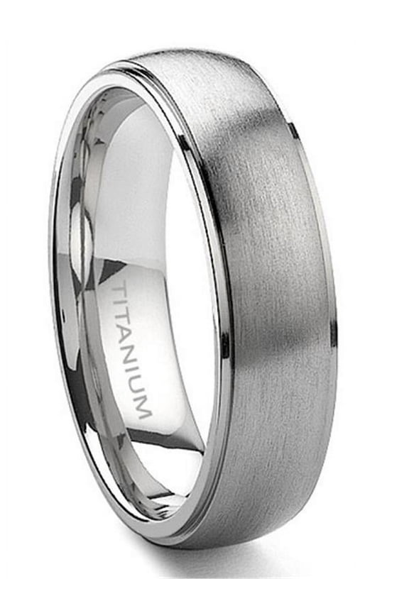 Titanium 6mm Satin Finish Wedding Band Ring Sz 9.5