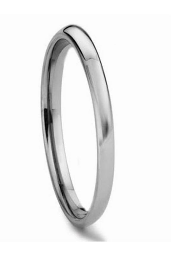Tungsten Carbide 2MM Plain Dome Wedding Band Ring Sz 5.5