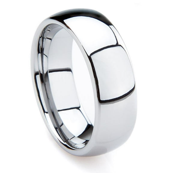 Andrea Jewelers Tungsten Carbide 7MM Men's Plain Dome Wedding Band Ring Sz 10.0