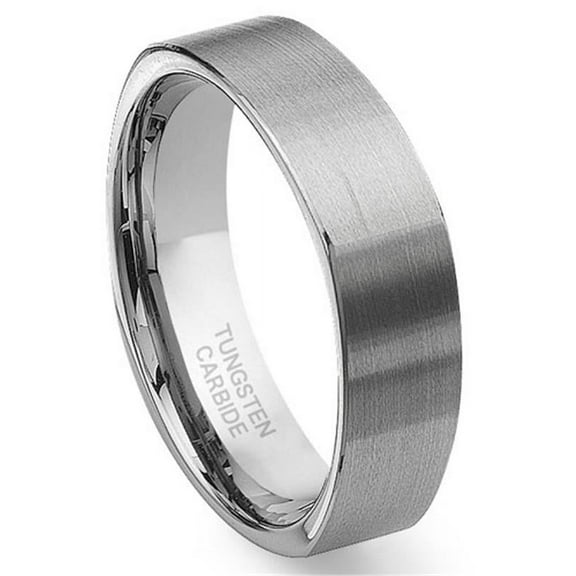 Andrea Jewelers Tungsten Carbide Square Wedding Band Ring Sz 10.0