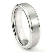 Andrea Jewelers White Tungsten Carbide 6MM Wedding Band Ring With Raised Center Sz 10.0