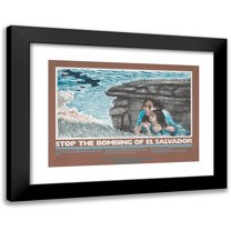 Andrea Kantrowitz 14x11 Black Modern Framed Museum Art Print Titled - Stop the Bombing of El Salvador. (1980)