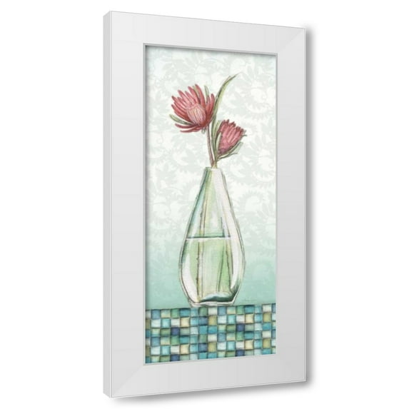 Andrea Laliberte 12x24 White Modern Wood Framed Wall Art Titled - Soft Spirit IV