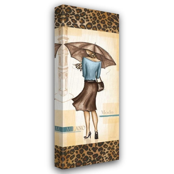 Andrea Laliberte 14x32 Gallery Wrapped Canvas Wall Art Titled - Milan Fashion