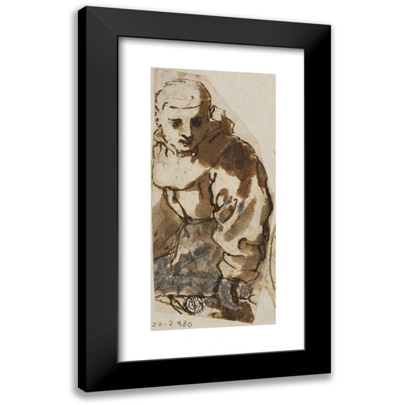 Andrea Lilio 13x24 Black Modern Framed Museum Art Print Titled - Monk Turning Sideways