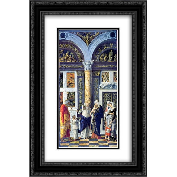 Andrea Mantegna 2x Matted 16x24 Black Ornate Framed Art Print 'The Circumcision of Christ'