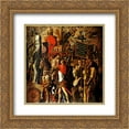 thumbnail image 1 of Andrea Mantegna 2x Matted 20x20 Gold Ornate Framed Art Print 'Captured statues and siege equipment, a representation of a captured City and inscriptions (Triumph of Caesar)', 1 of 2