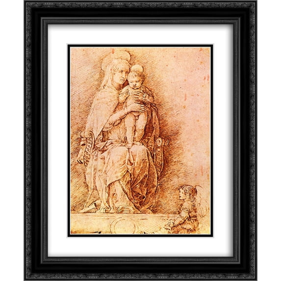 Andrea Mantegna 2x Matted 20x24 Black Ornate Framed Art Print 'Madonna and child.jpg'