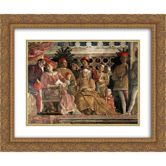 Andrea Mantegna 2x Matted 24x20 Gold Ornate Framed Art Print 'The Court of Mantua'