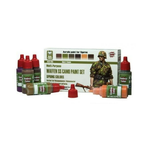 Andrea Miniatures Waffen SS Camo Paint Set - Spring Colors New