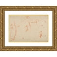 thumbnail image 1 of Andrea Sacchi 14x11 Gold Ornate Wood Frame and Double Matted Museum Art Print Titled - Three Studies of a Male Torso for the ‘Coronation of Marcantonio Pasqualini’ (1641), 1 of 4