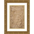 thumbnail image 1 of Andrea Sacchi 17x24 Gold Ornate Framed and Double Matted Museum Art Print Titled - Holy Family (1599-1661), 1 of 4