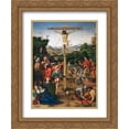 thumbnail image 1 of Andrea Solario 2x Matted 20x24 Gold Ornate Framed Art Print 'The Crucifixion', 1 of 2