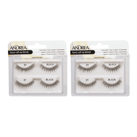 Andrea Twin Pack False Eyelashes, Style 21, Black, 2 Ct (2 Pack)