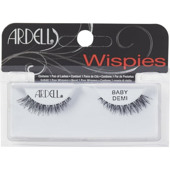 Ardell Baby Demi Wispies Black Lightweight Natural False Eyelashes Reusable Strip Lash Pair