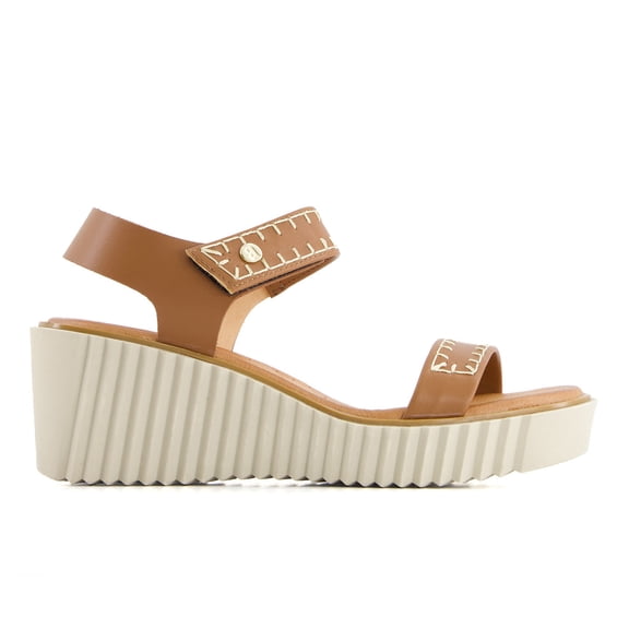 Andrea Women?s Wedge Sandals EZ Closure 84806 - Brown