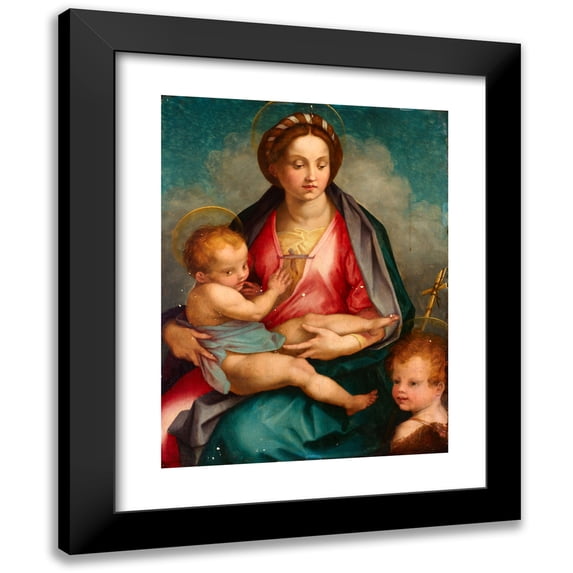 Andrea del Sarto 15x18 Black Modern Framed Museum Art Print Titled - Madonna and Child with St John