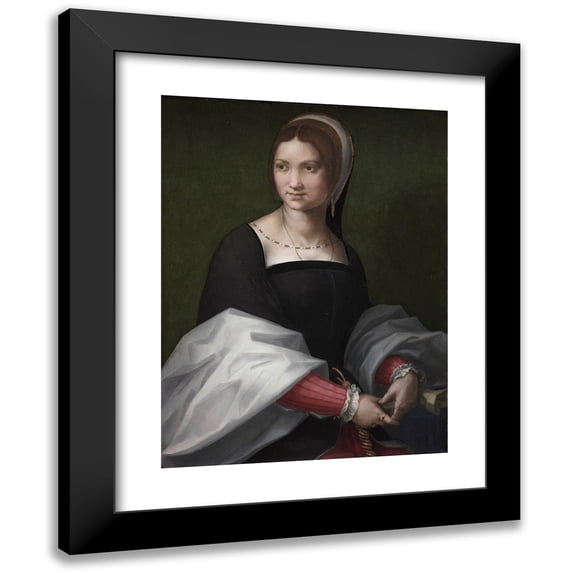 Andrea del Sarto 19x24 Black Modern Framed Museum Art Print Titled - Portrait of a Woman (C. 1518)