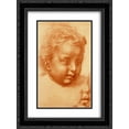 thumbnail image 1 of Andrea del Sarto 2x Matted 20x24 Black Ornate Framed Art Print 'Head Of Child', 1 of 2