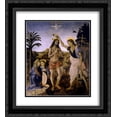 thumbnail image 1 of Andrea del Verrocchio 2x Matted 20x22 Black Ornate Framed Art Print 'The Baptism of Christ', 1 of 2